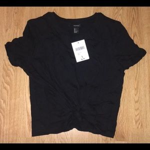 Forever21 Brand New Black Crop Knotted Top
